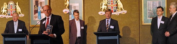 Rev. Hon. Fred Nile, Tony McLennan, Dan Kimes, Peter Kentley, Charles Northcote and Bjorn Schmid