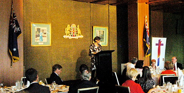 Lilian Schmid speaking at the NSW Parliament House
